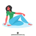 Mädchen, das Yoga-Vektor macht