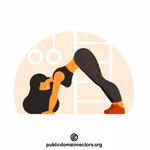 Mädchen praktiziert Yoga