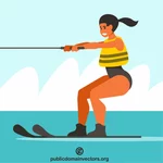 Dziewczyna na nartach wodnych
