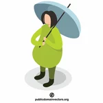 Flicka med paraply