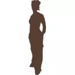 Silhouette of lady vector graphics