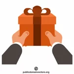 Caja de regalo en las manos