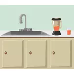 Kitchen counter and sink