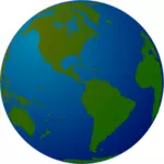 Globe směřující na sever a Jižní Amerika vektorové kreslení