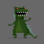 Desenho vetorial de pixel Dino monstro
