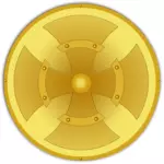 Golden shield vector image