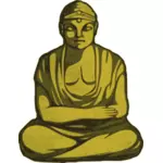 Vektorigrafiikka kultaisen Buddhan patsaasta