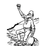 Vector illustration of gold rush miner