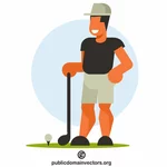 Grafika clipart gracza golfowego
