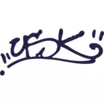 رسم توضيحي متجه لعلامة الكتابة على الجدران الأرجواني
