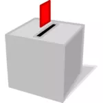 Urne avec des bulletins de vote papier vector clipart
