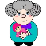 Grand-mère avec bébé
