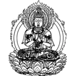 Allvarliga Buddha vektorritning