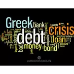 Vettore di debito greco crisi parola nuvola