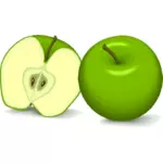 녹색 사과 벡터 이미지