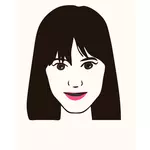 Vektor-Illustration von Mädchen mit rosa Lippen avatar