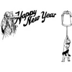 Счастливый Новый год передачи Иллюстрация
