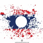 라오스 국기 잉크 튄 자국