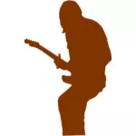 Vector silhouette of guitarist