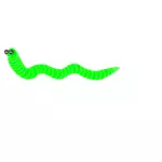 Zelená kreslená červ