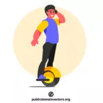 Chico montando un scooter