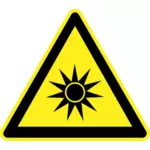 강한 태양 열 위험 경고 표시 벡터 이미지