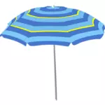 Sininen ranta sateenvarjo vektori kuva