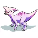 Hymyilevä violetti dinosaurus
