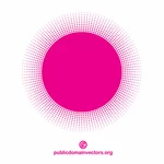 Pink halftone circle
