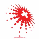 Дизайн halftone со швейцарским флагом