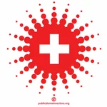 Bendera Swiss efek halftone