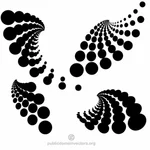 Halftone black dotted patterns