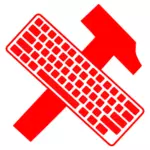 Keyboard over hammer vector image