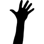 Vector images clipart de silhouette de main levée