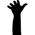 Vector Illustrasjon av jublende hånd silhuett