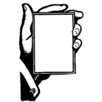 वेक्टर चित्रण एक खाली कार्ड पकड़े हाथ