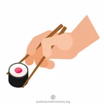 Ess-Stäbchen und sushi