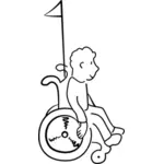 Osoba niepełnosprawna wektor rysunek