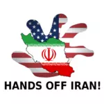 Image vectorielle de mains hors Iran affiche