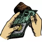 Mãos e dinheiro
