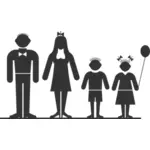 Familia de patru membri vectorul miniaturi