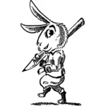 الأرنب مع قلم رصاص