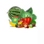 Frukt och grönsaker vektorbild
