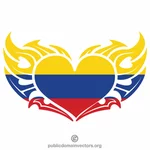 コロンビア国旗を掲げたハート