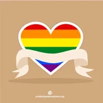 Coração do orgulho de LGBT com fita