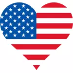 علم الولايات المتحدة الأمريكية داخل شكل القلب