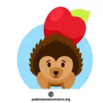 Hedgehog with an apple