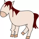 Gambar vektor kuda merah kartun