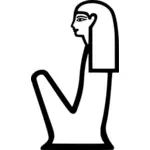 Vektori clipart muinaisesta Egypti hieroglyph nainen