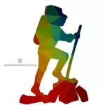 Hiker color silhouette